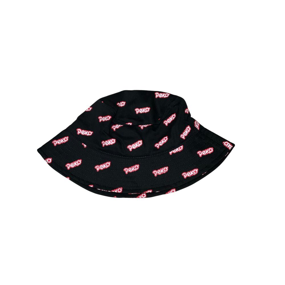 Peko Pink and Black Logo Pattern Bucket Hat